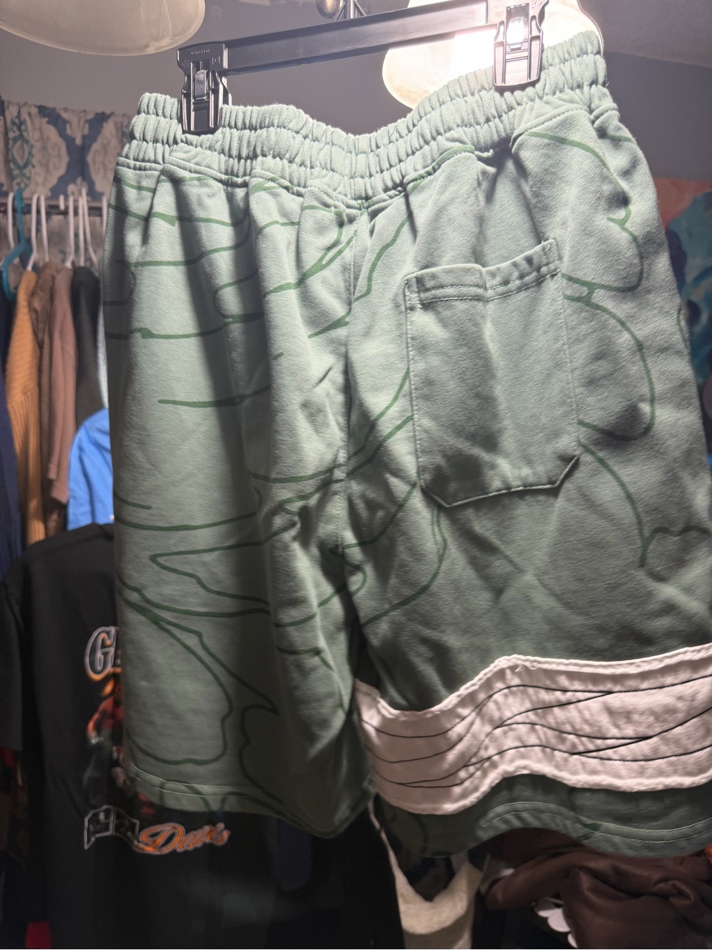 Green Graphic Drawstring Shorts With Patch Detail Invicta Kuru — image 3 of 3